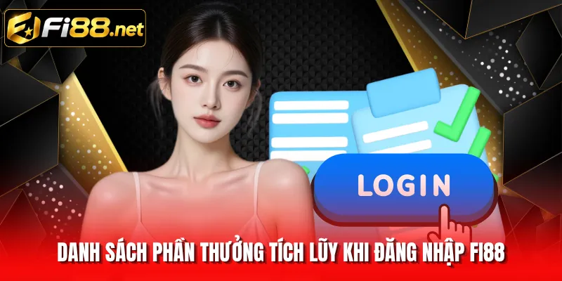 Danh sách phần thưởng tích lũy khi đăng nhập FI88